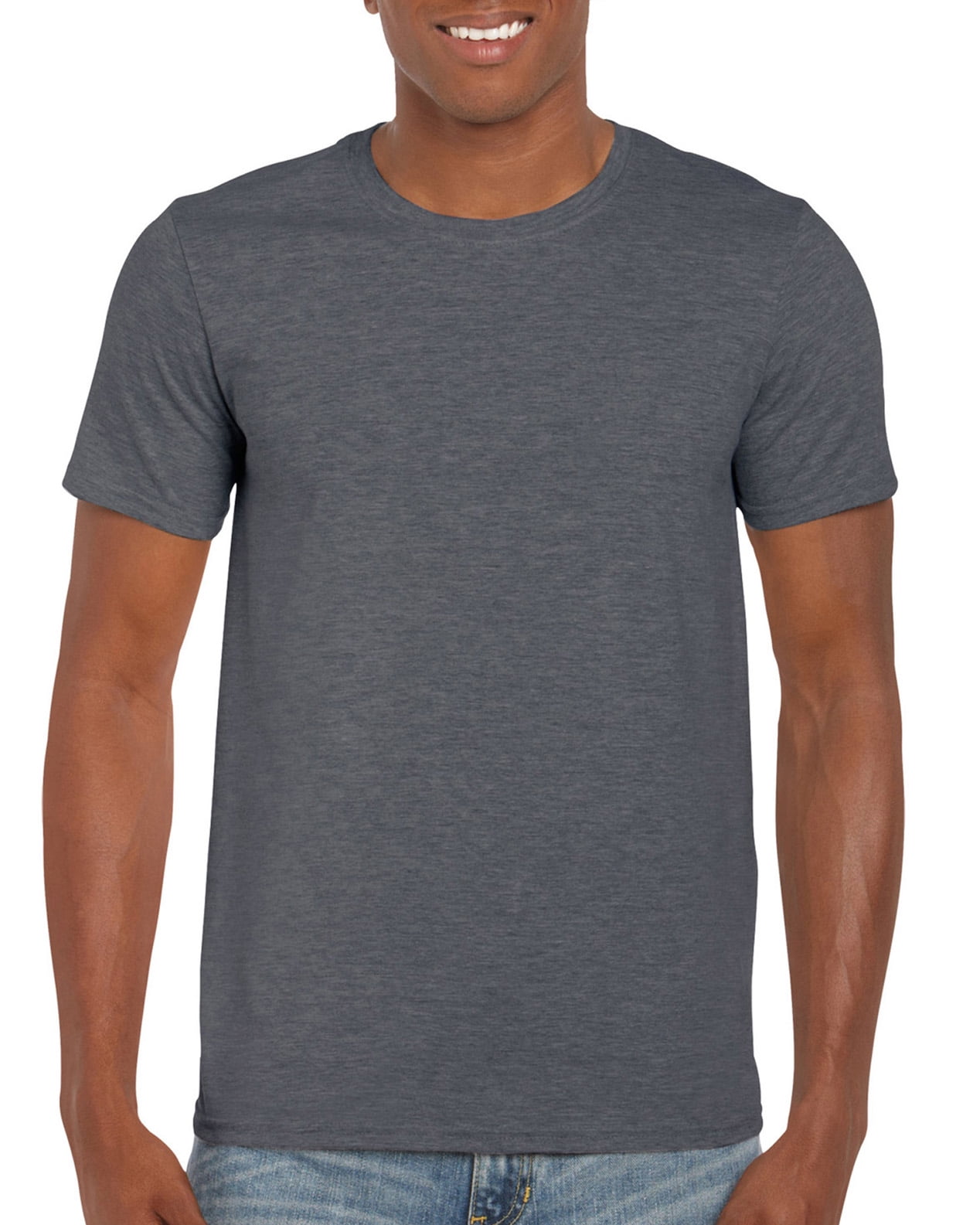 Gildan T-Shirt Softstyle pour Hommes, 4TG, Gris Chiné Foncé