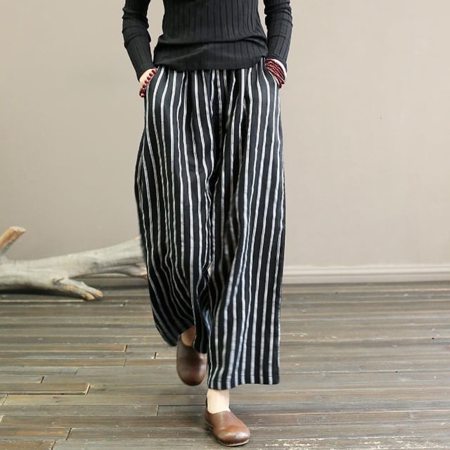 RKSTN Womens Pants Casual Pants For Casual Summer Drawstring Elastic High Waist Linen Pant Pockets Cropped Trouser Soft Comfortable Straight Leg Pants