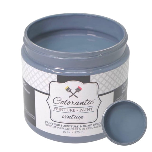 Colorantic | DOLPHIN Chalk Paint Based for Furniture DIY - GREY-BLUE COLOR - 16 oz