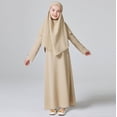 thumbnail image 3 of MEZZALL Robe pour Filles à Manches Longues Robe de Prière Hijab pour Enfants Filles Abaya Mignonne Robe d'Été pour Tout-Petits, Kaki, 4-5 Ans, 3 of 7