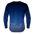 thumbnail image 4 of Men's Printing Button Casual Long Sleeve Round-Neck Blouses Shirts RXIRUCGD Bleu, Taille: L, 4 of 4