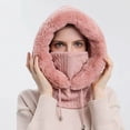 thumbnail image 3 of Women Winter Outdoor Riding Headgear Cold-Proof Ski Cap Warm Bib Face Mask Integrated Cold-Proof Hood Hat, 3 of 5