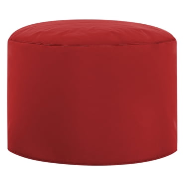 Gouchee Home Dotcom Brava Ottoman Pouf – Tomato Water-Repellent Round Bean Bag Footstool with Polystyrene Beads, Made in Canada, Stylish & Lightweight for Living Room or Bedroom