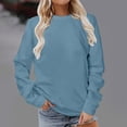thumbnail image 2 of Yuyuzo Hauts d'Automne pour Femmes Chandails à Col Rond Manches Longues Chandail Uni à Enfiler T-Shirts Coupe Ample, 2 of 4