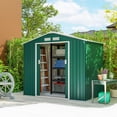 thumbnail image 2 of 7' x 4' Garden Storage Shed w/ Foundation Kit and Double Doors Green, 2 of 10