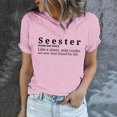 thumbnail image 1 of LSLJS Women's Funny Printed Pattern Casual Fashion Soild Color Short Sleeve Tops Blouse, 1 of 6