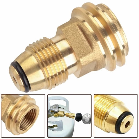 POL to QCC1 Propane Adapter, Heavy Duty Brass Propane Tank Adapter Converts POL LP Tank Service Valve to QCC1 / Type1 Hose or Regulator - Old to New, 2.04x1.29"