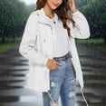 thumbnail image 2 of Sentmoon Lightweight Rain Jacket Women with Hood Rain Coats for Women Solid Color Long Sleeve Waterproof Zippered Ponchos with Pockets for Running Backpacking Travel White XXL, 2 of 8