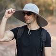 thumbnail image 3 of Men Outdoor Sun Fisherman Foldable Bucket Hat Double Faced Cap, 3 of 4