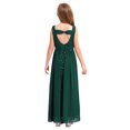 thumbnail image 4 of TDAO Robe en Chiffon Sans Manches Col en V Perlée Mariage Demoiselle d'Honneur Soirée Bal Robe de Bal Formelle Vert Armée 12, 4 of 7