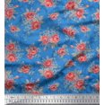 thumbnail image 1 of Soimoi polyester Crepe Fabric Leaves & Rose Floral Print Fabric by Yard 42 Inch Wide, 1 of 3