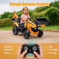 thumbnail image 3 of 24V Kids Ride on Excavator Digger Toy Cars, JCB Powered Ride on Backhoe Construction Toy with Bluetooth, Electric Tractor Car with Remote Control, Adjustable Front and Back Loader for 3-6 Boys Girls, 3 of 9