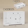thumbnail image 3 of HOMCOM 54" Sideboard Buffet Cabinet, Farmhouse Kitchen Cabinet, White, 3 of 9