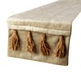 thumbnail image 1 of Le HomeCentric décoratif Table Runner 14 '' x 36 '' Suede avec feuille et glands - Kayla, or, modèle de couleur unie, 1 of 4