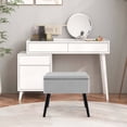 thumbnail image 2 of Costway 2 PCS Velvet Vanity Stool Ottoman with Storage Solid Wood Legs Flip-Up Top Gray, 2 of 9