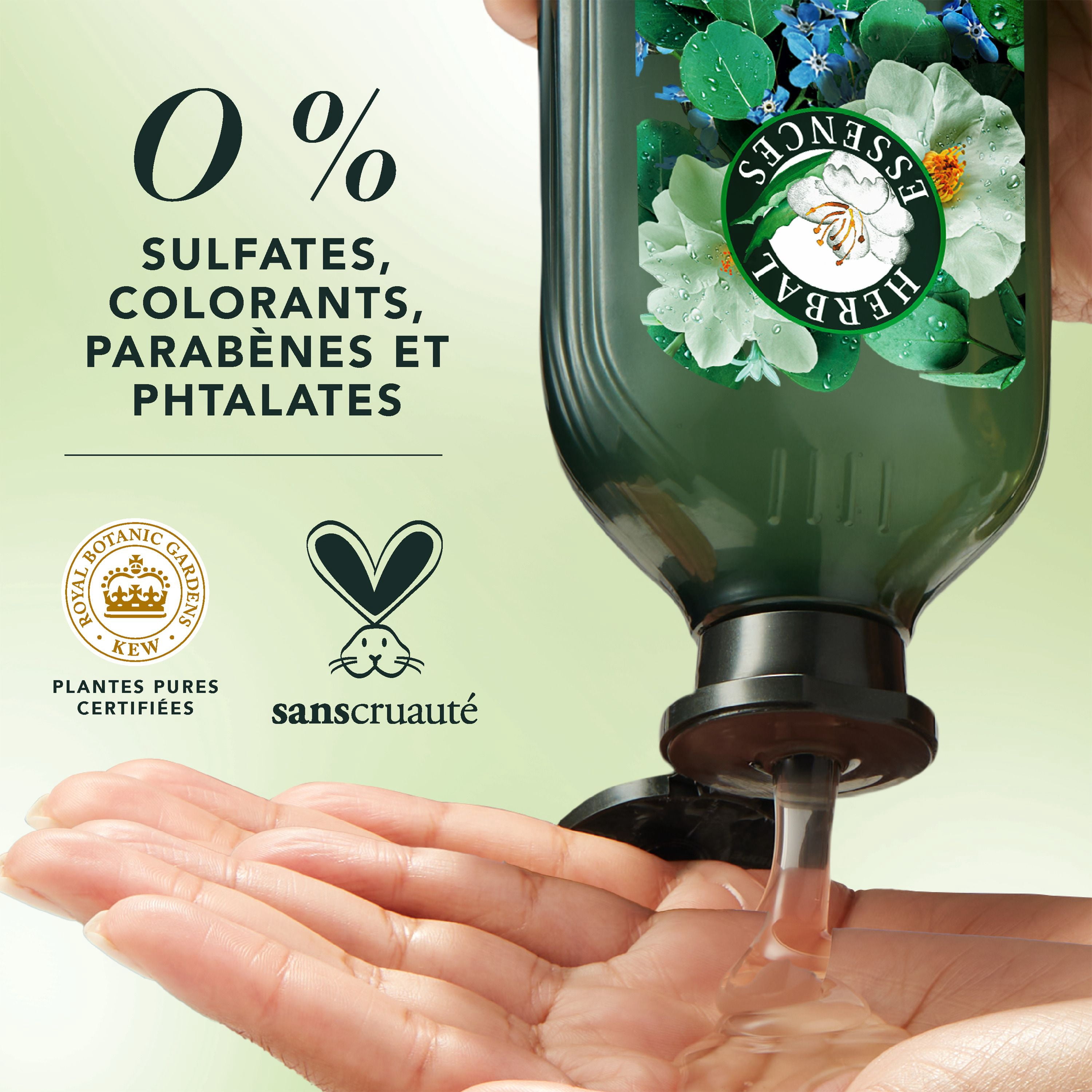 Shampooing Herbal Essences Cuir Chevelu et Purification, Nettoie Le Cuir Chevelu Pour Des Cheveux Doux, Eucalyptus, Sans Sulfate, 400 mL