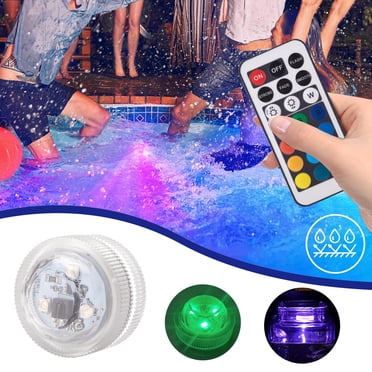Boovnll Accessoires pour Piscine, Lumières de Piscine 6 Pci, Lumières DEL Submersibles avec Ventouses, Lumières de Piscine à Distance, Ip68, Lumières DEL à Batterie 15 Changeant de Couleur sous l'Eau avec Minuterie, Aubaines pour Piscine