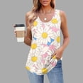 thumbnail image 2 of UPPADA Camisoles Mignonnes pour Femmes Tendance Col Rond à Fleurs Hauts d'Été Sans Manches Blouses Chic Décontracté Débardeurs Graphiques Jaune,m, 2 of 5
