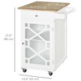 thumbnail image 3 of HOMCOM Rolling Kitchen Island with Storage Kitchen Cart on Wheels White, 3 of 10