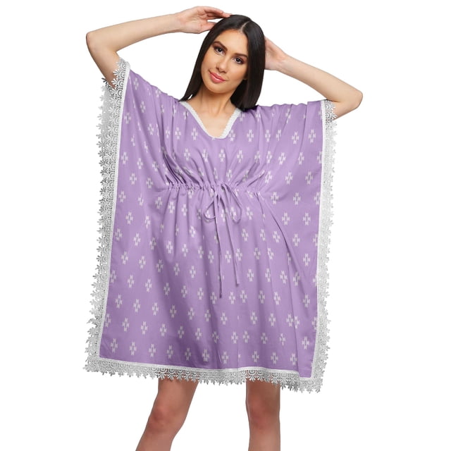 Moomaya Sortie de Plage Imprimé Kimono Caftan Kaftan Cache-Maillot pour Femmes