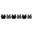 thumbnail image 2 of Youkk 2x Fit With Multiple Sizes Available Zip Front Sports Bra Seamless Construction black + gray S 3Set, 2 of 6