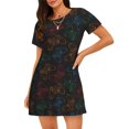 thumbnail image 1 of Easygdp Manette de Jeu pour Femmes Chemise de Nuit Manches Courtes Décontractée Imprimée, 1 of 6