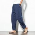 thumbnail image 1 of Pantalon de Lin Décontracté Décontracté Léger à Taille Élastique pour Hommes, 1 of 3