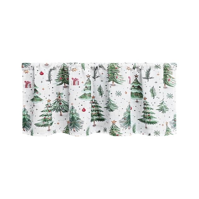 Christmas Kitchen Curtains Christmas forest Short Curtains Kitchen Sunshade Curtains Partition Curtains Small Curtains Piece Christmas Kitchen Decorations