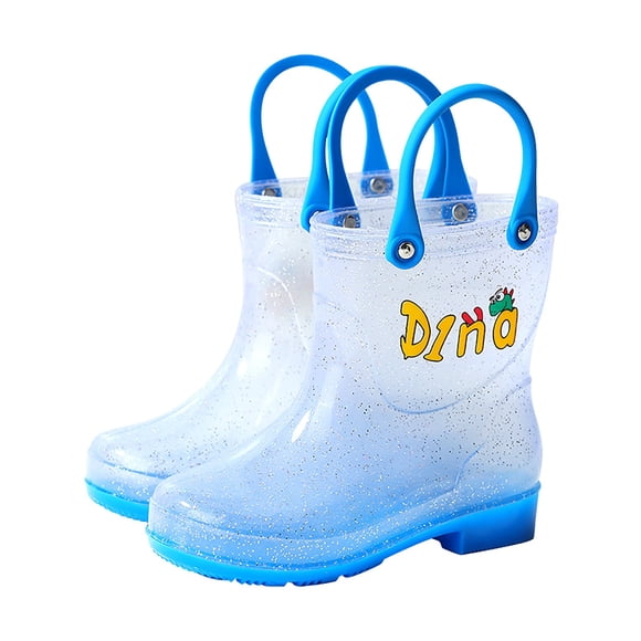 Splozh Toddlers Rain Boots Kids Children's Rain Shoes Girls Kindergarten Baby Non Slip Rain Boots Water Shoes Children's Cartoon Water Boots Blue,5.5-6 Years