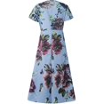 thumbnail image 5 of QJUHUNG Formel pour Femmes Soirée Robe Midi Été Col en V Manches Courtes T-Shirt Soirée Invitée de Mariage Style Asymétrique B-8 Cocktail Gris_i L, 5 of 5