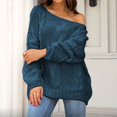 thumbnail image 1 of EGNMCR Chandails pour Femmes Mode Couleur Unie Grande Taille Ample Col Rond Chandail, Cadeaux pour Femmes, 1 of 6