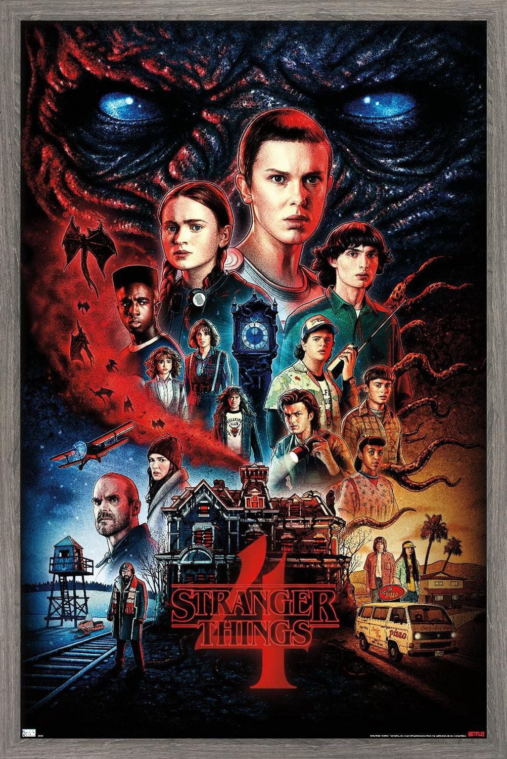 Netflix Stranger Things: Season 4 - One Sheet Wall Poster, 22.375" x 34" Framed