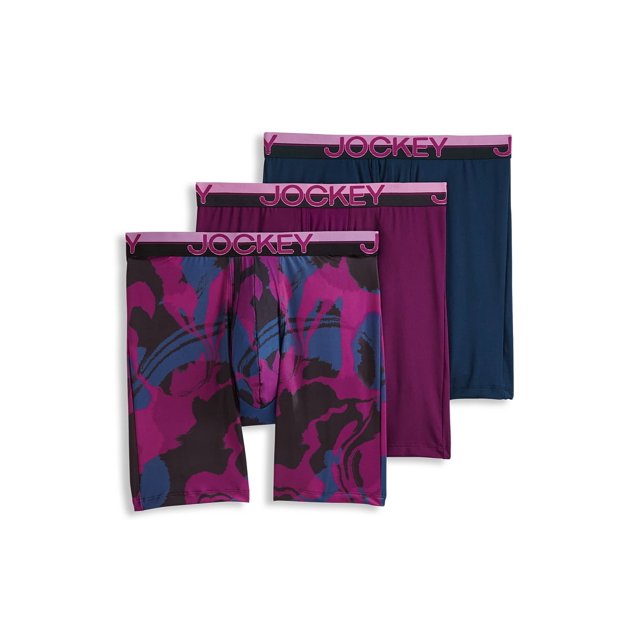 Jockey Infinite Cool Microfiber Stretch 8" Long Leg Boxer Brief - 3 Pack