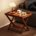 thumbnail image 2 of SIYTUAU Bamboos Bedside Table With Folding Legs Breakfast Tray Food And Snack Service Tray For Home Sofa Side Living Room Coffee Table Storage Rack Style A A, 2 of 6