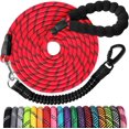 thumbnail image 1 of Long Dog Leash 20 FT: Heavy Duty Rope Leashes for Dogs Training with Swivel Lockable Hook Reflective Threads Bungee and Padded Handle - Dog Lead for Large Small Medium Dogs Outside Walking Hiking Red, 1 of 6