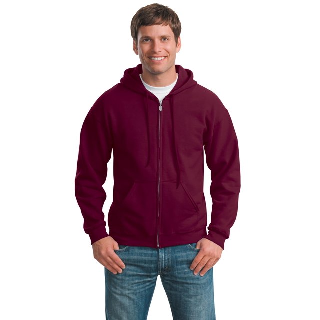 Gildan Men's Long Sleeve Full-Zip Hooded Sweatshirt. 18600