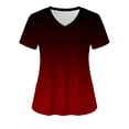 thumbnail image 1 of TIMIFIS Scrub for Women Nurse Uniforms Tops V Neck Gradient Color Short Sleeve Nursing Tops with Pockets - Spring/Summer, 1 of 3