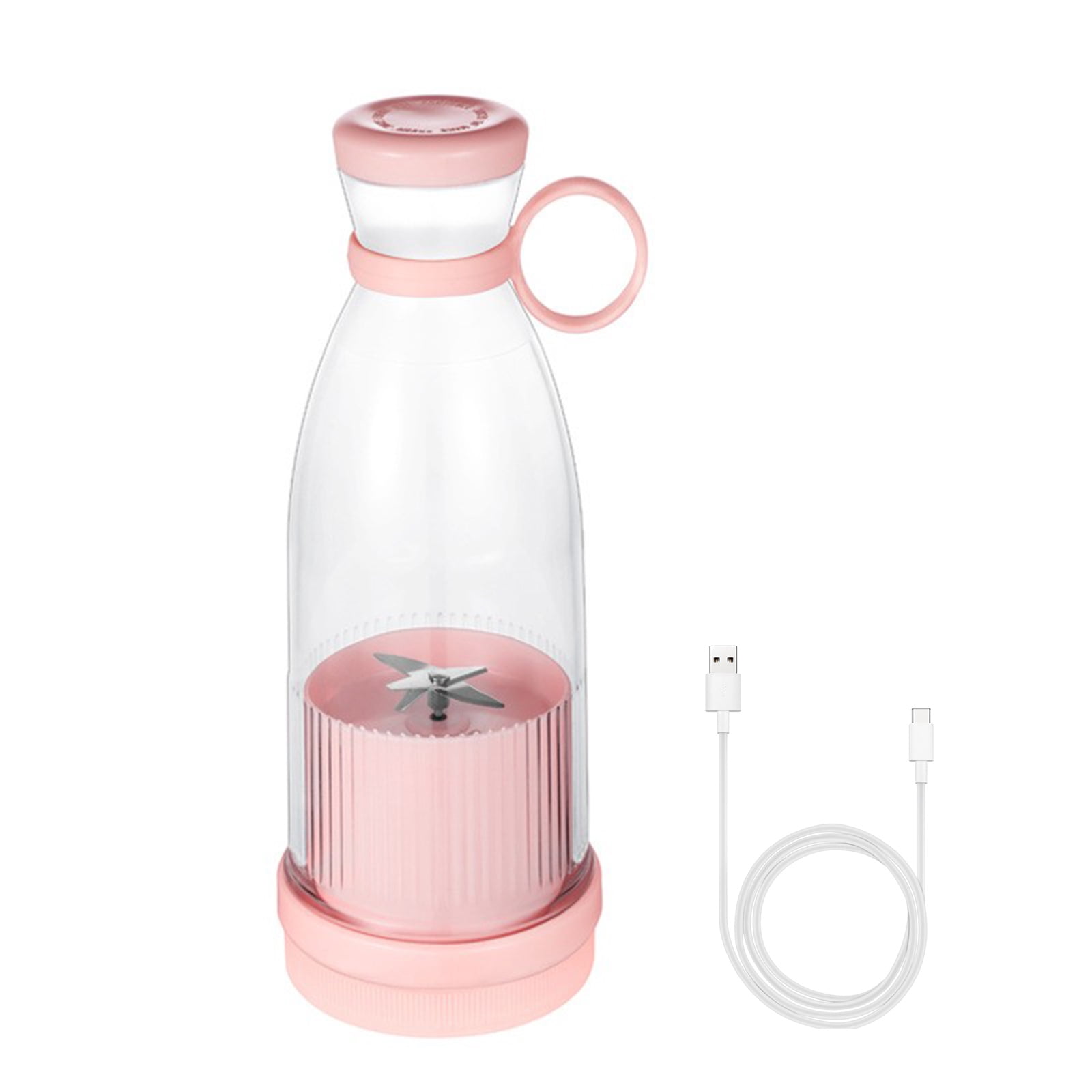 (Pink) Portable Blender, USB Blender, Smoothie Mini Blender, 380ml Fresh Juice Blender, Suitable for Home, Travel, Office, Gym; ABS+Food Grade PC