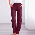 thumbnail image 2 of Generic Women's Plus Size High Waist Wide Leg Palazzo Lounge Pants with Pockets, Coffee, 2 of 6