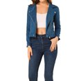 thumbnail image 1 of INSPIRE CHIC Women's Motorcycle Jacket Faux Suede Solid Color Asymmetric Zipper Jacket S Royal Blue, 1 of 6