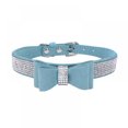 thumbnail image 1 of Pet Dog Leather Rhinestones Bow Knot Collar Crystals Bling Diamonds for Small Medium Large Dogs, 1 of 9