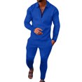 thumbnail image 1 of Innerwin Jogger Sets 2 Pcs Mens Tracksuit Set Sports Two Pieces Casual Sweatshirts+Pant Outfits HCXTZ-11 L, 1 of 2