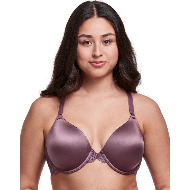 Maidenform Womens Pure Genius T-Back Bra with Lace, 36B, Currant Purple
