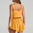 thumbnail image 4 of Womens 2 Piece Outfits Lounge Matching Sets Cotton Linen Shorts Open Back Crop Tops Trendy Clothes Summer Vacation Set, 4 of 7