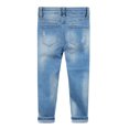 thumbnail image 3 of KIDSCOOL SPACE Jeans Mode pour Filles, Coupe Ajustée, Trous Déchirés, Paillettes Roses et Étoiles, Bleu, 5-6 Ans, 3 of 5