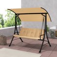 thumbnail image 1 of Gymax Balançoire de Porche pour 3 Personnes, Chaise Balançoire d'Extérieur avec Coussins et Auvent Réglable, 1 of 7