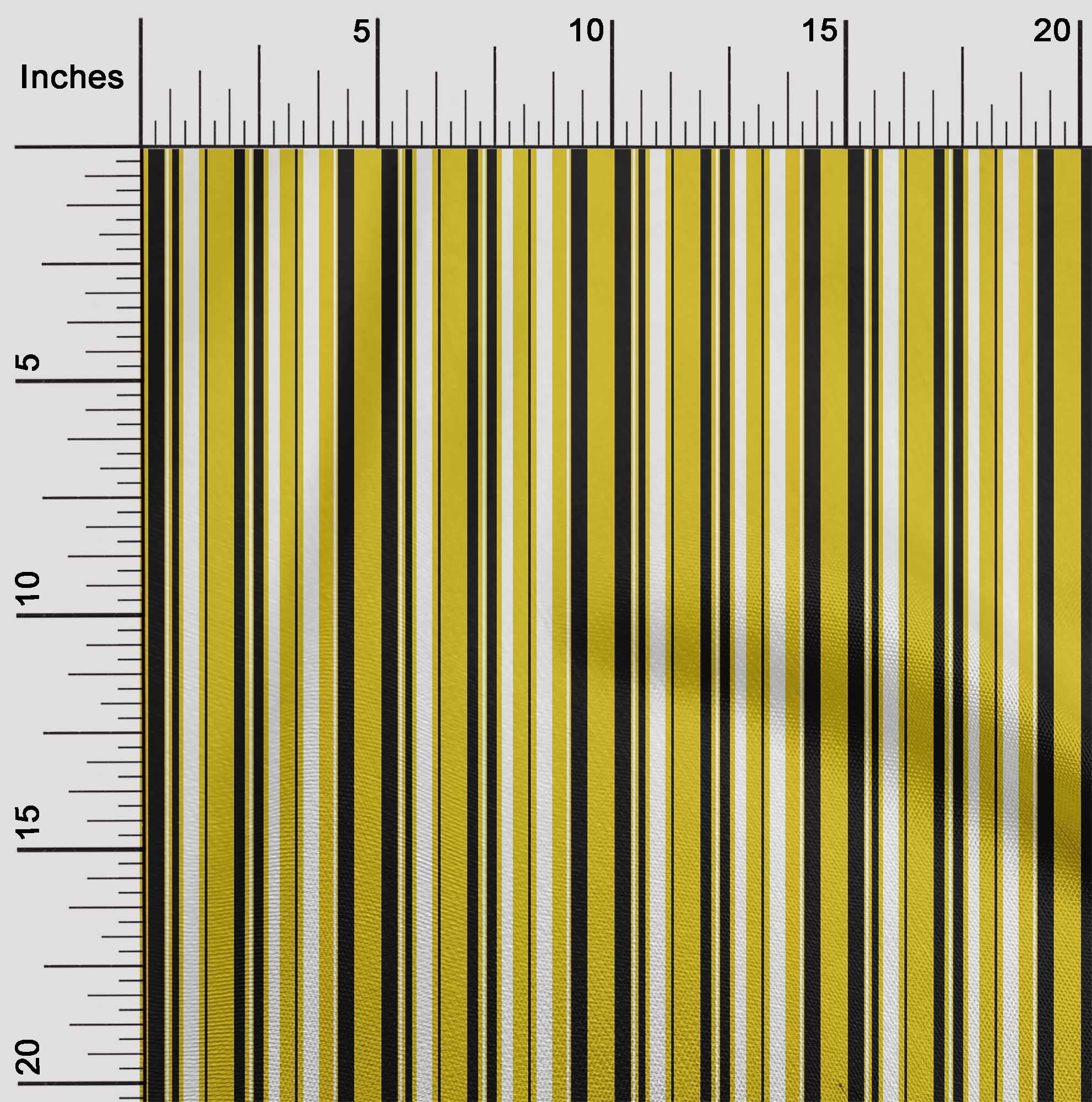 oneOone Rayon Yellow Fabric Stripes Fabric For Sewing Printed Craft Fabric By The Yard 56 Inch Wide-IFO