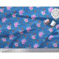 thumbnail image 3 of Soimoi Tissu Crêpe Polyester à Pois, Feuilles & Roses Imprimé Floral au Mètre 52 Pouces de Large, 3 of 3