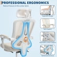 thumbnail image 2 of Ergonomic Office Chair - Home Desk Chair with Footrest, High-Back Mesh Computer Chair with Adjustable Lumbar Support Headrest, Swivel Rolling Task Chairs for Home, Office, 2 of 7