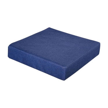 yulier Outdoor Thick Chair Cushion for Patio Furniture, Square Chair Pad for Indoor Dining Room and Kitchen Chairs, Non Slip Memory Foam Seat Cushion, 16x16 inches, Dark Blue